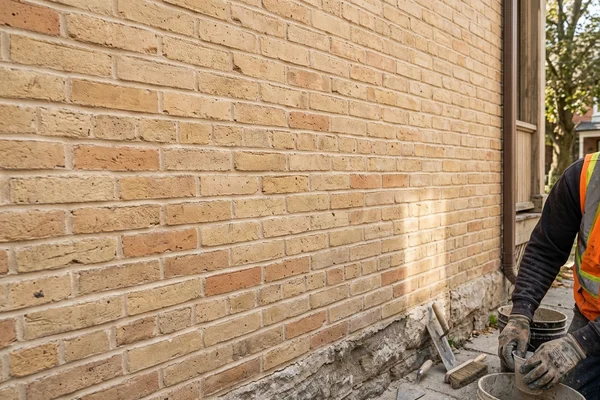 After: Repointed in colour-matched lime mortar