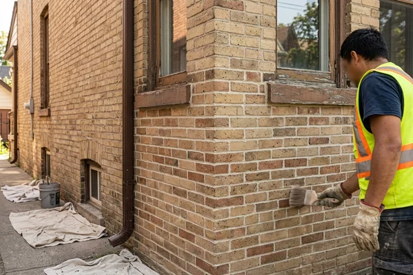 After: Lime mortar colour-matched repointing