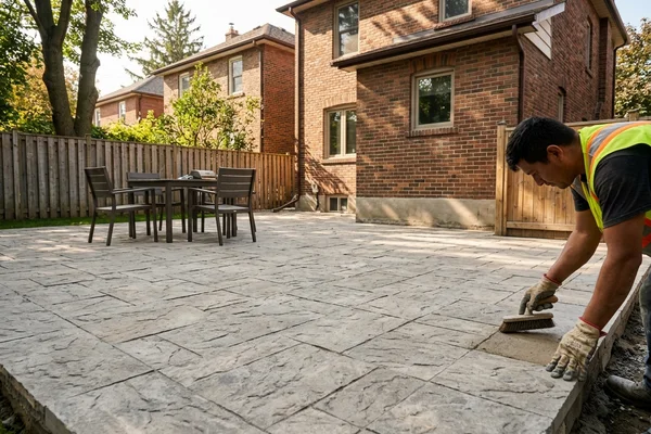 Backyard patio finished in Jewelstone