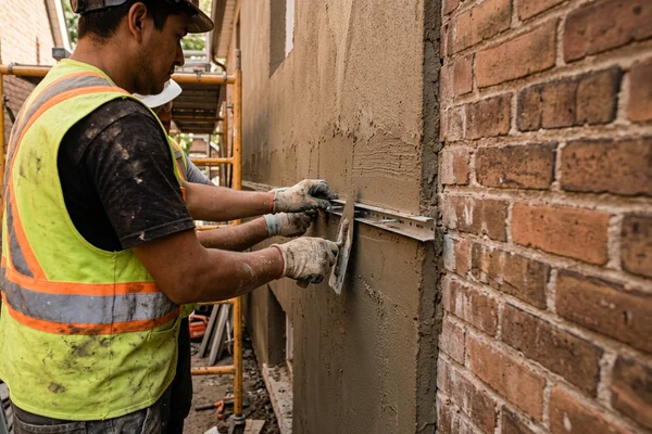 Control joint in a new stucco wall