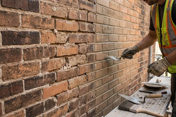 Crumbling recessed mortar joints before repointing