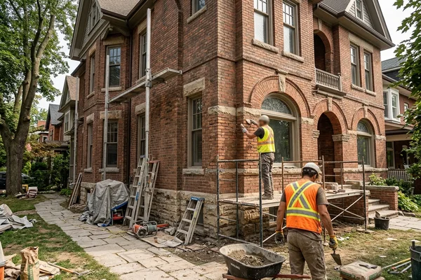 Rosedale Edwardian home with restored stone sills and brick arches